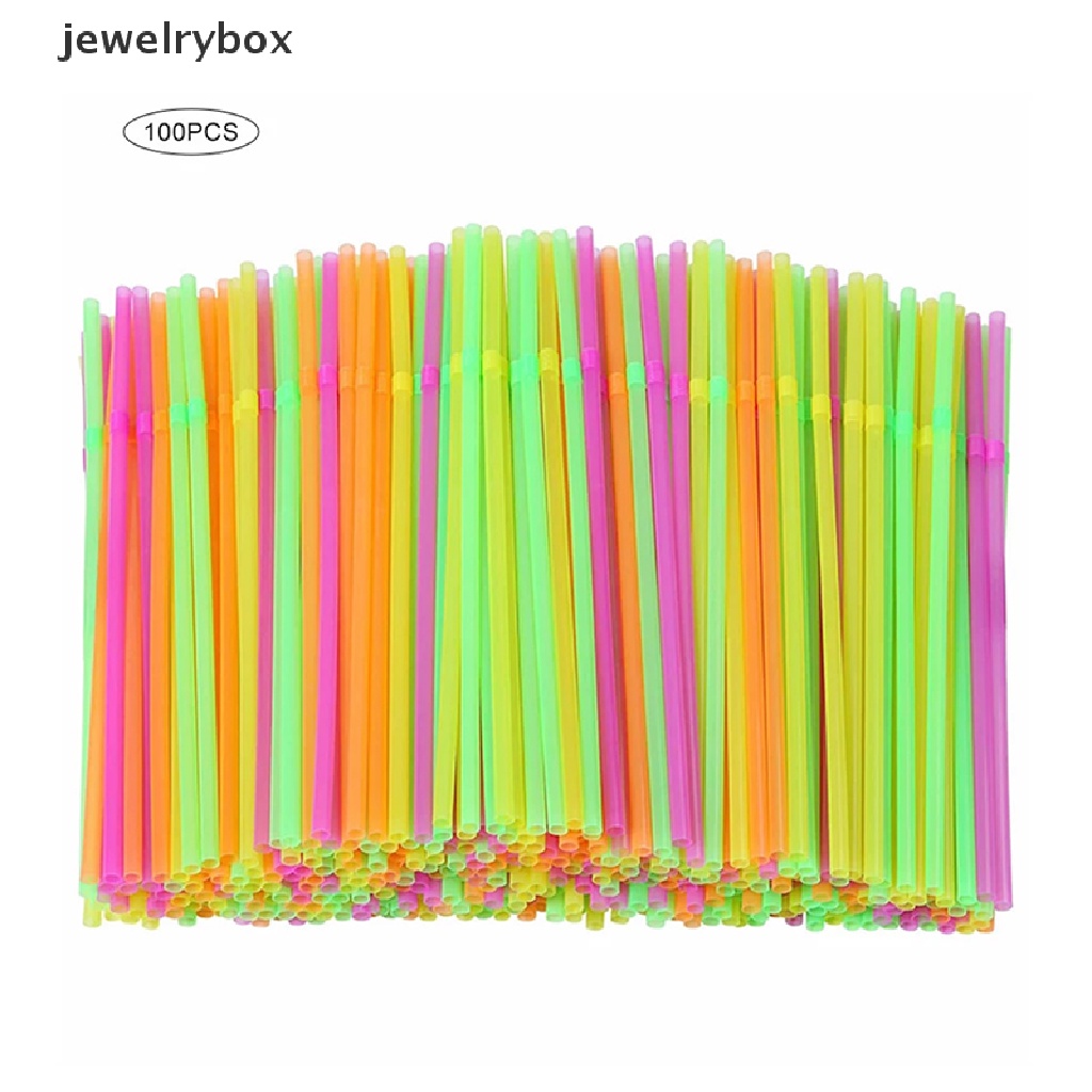 [jewelrybox] Sedotan Minum Fluorescent Bendable Sedotan Minuman Sekali Pakai Wedding Decor Boutique