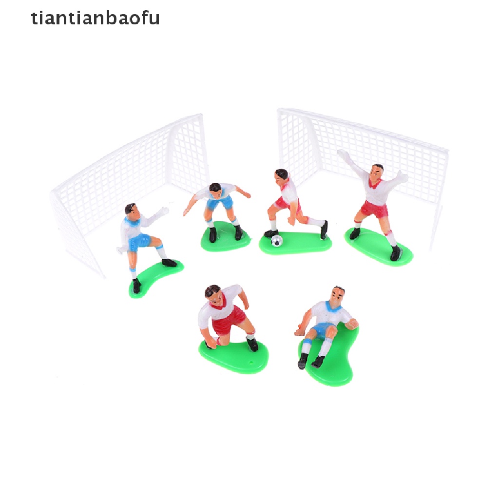 [tiantianbaofu] 8pcs/set Topper Kue Bola Sepak Bola Player Dekorasi Kue Ulang Tahun Model Butik