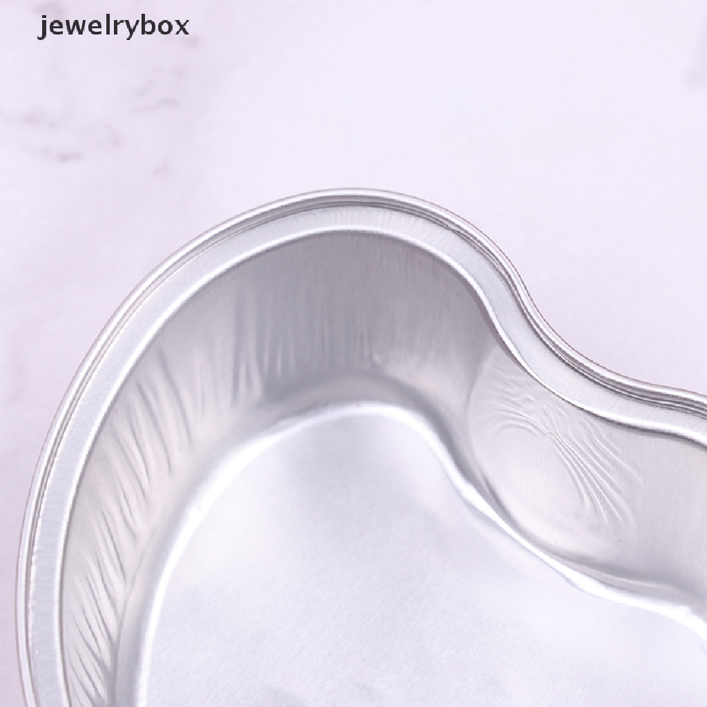 [jewelrybox] 10pcs/set 100ML Berbentuk Hati Aluminium Foil Kue Cup Dengan Tutup Baking Pans Butik