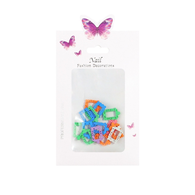 Siy Frame Nail Charms Alloy Perhiasan Nail Art Stiker Nail Art 3D Untuk Wanita Perempuan