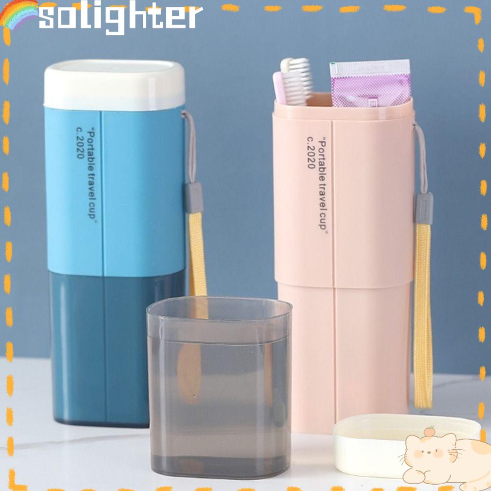 Solighter Tempat Penyimpanan Sikat Gigi Portable Travel Bathroom Wash Cup