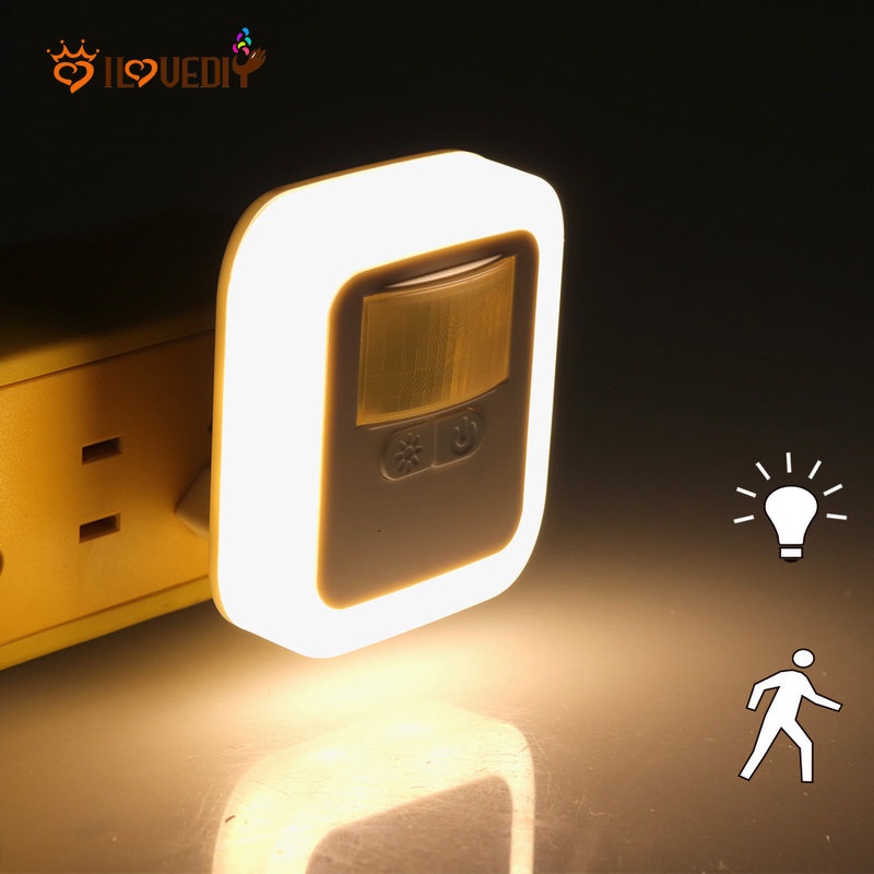 Hot Sale/LED Plug-in Motion Sensor Light Wall Night Lamp/Lampu Dinding Induksi Cerdas Tubuh Manusia/Lampu Sensor Cahaya Suara/Lampu Samping Tempat Tidur Ruang Tamu Anak-Anak