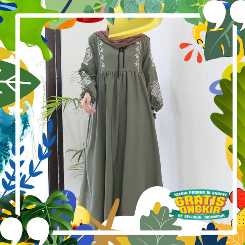 Gamis Kondangan Bordir / Gamis Hitam / Dress Busui / Pakaian Muslim Wanita Terbaru / Maxy Dress Keki