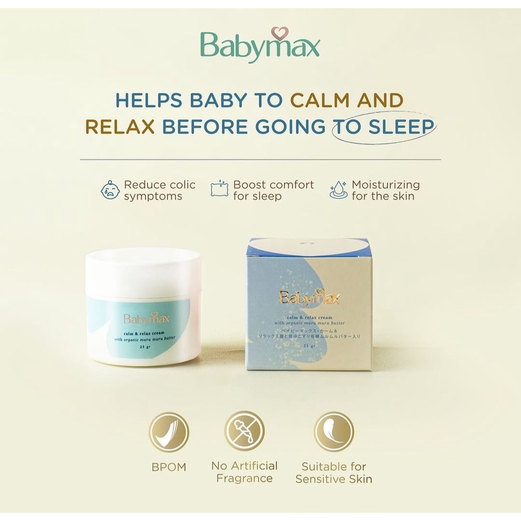 Babymax Calm And Relax Cream 25gr For Belly And Back Melegakan Pernapasan Meredakan Kolik Menghangatkan Perut