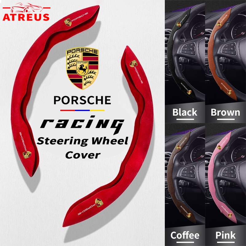 Sarung Pelindung Setir Mobil Porsche Sport Steering Wheel Cover Anti Slip Serap Keringat Untuk Porsche 987 Rawit958 911