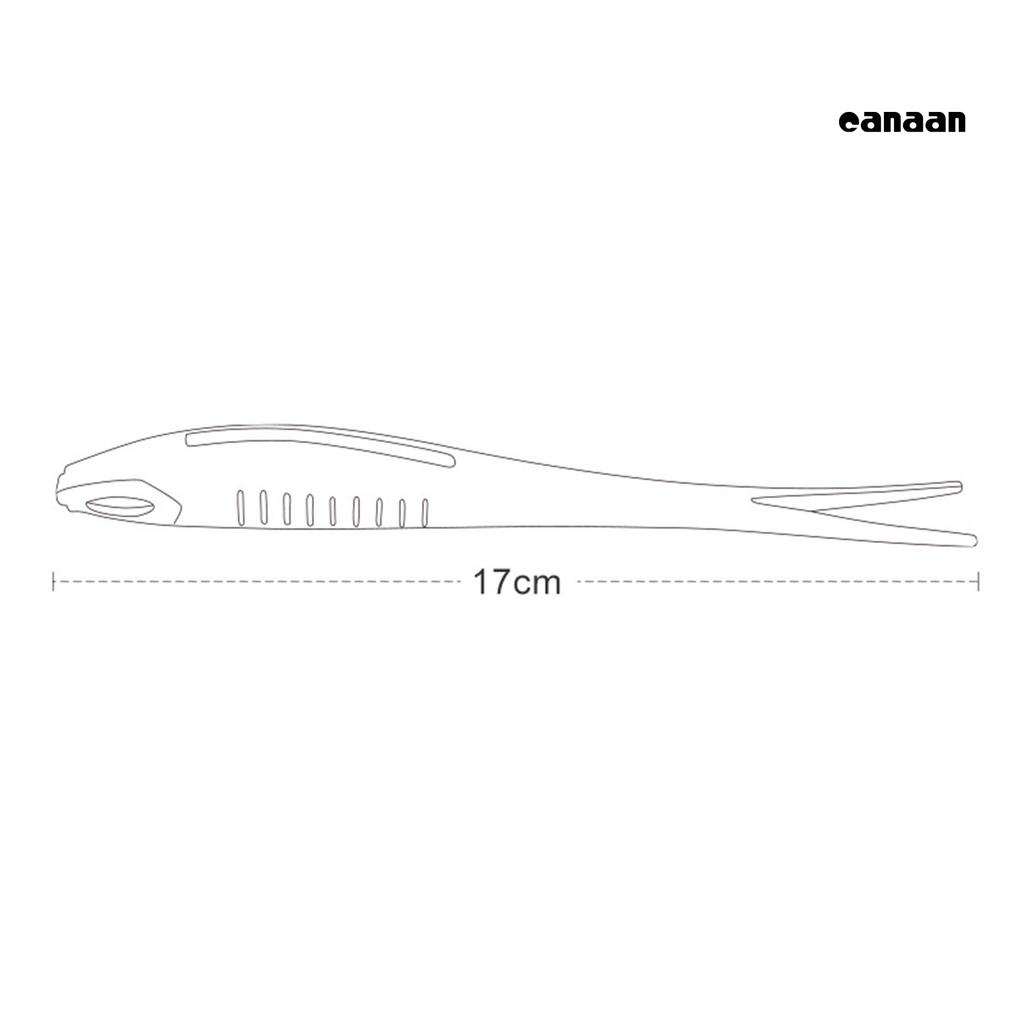 Cnn-3pcs 17cm/16g Soft Lure Elastisitas Tinggi Tahan Gigit Menggoda Simulasi Besar Bercabang Ekor Mengambang Umpan Memancing Aksesoris