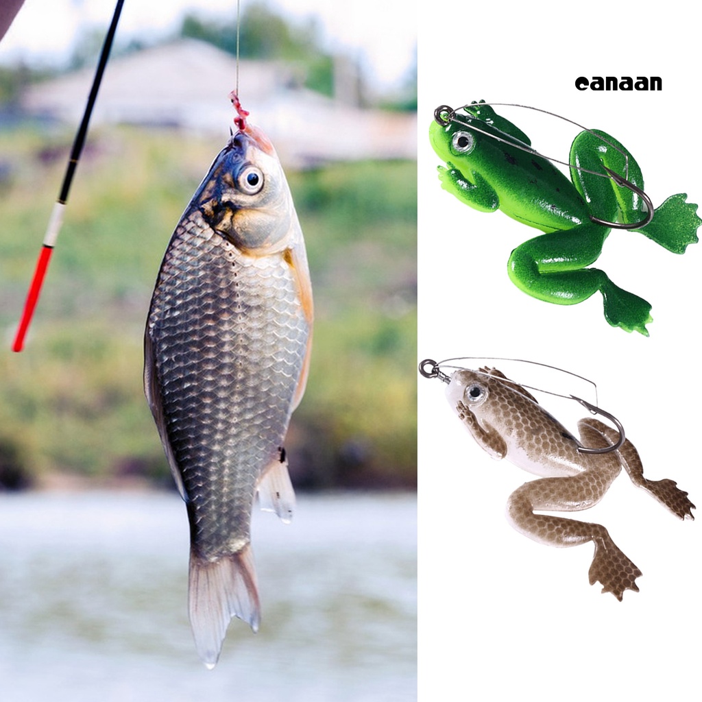 Cnn- Umpan Frog Anti-Gantung Bawah Kait Tajam Tahan Karat Anti Gigitan Anti Patah 3D Fisheyes High-Strength Frog Lure Bait Outdoor Tackle