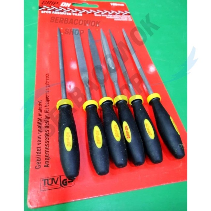 Grip On Kikir Besi 4 Inch 6 Pcs Set - 6 Pcs Assorted Files Termurah