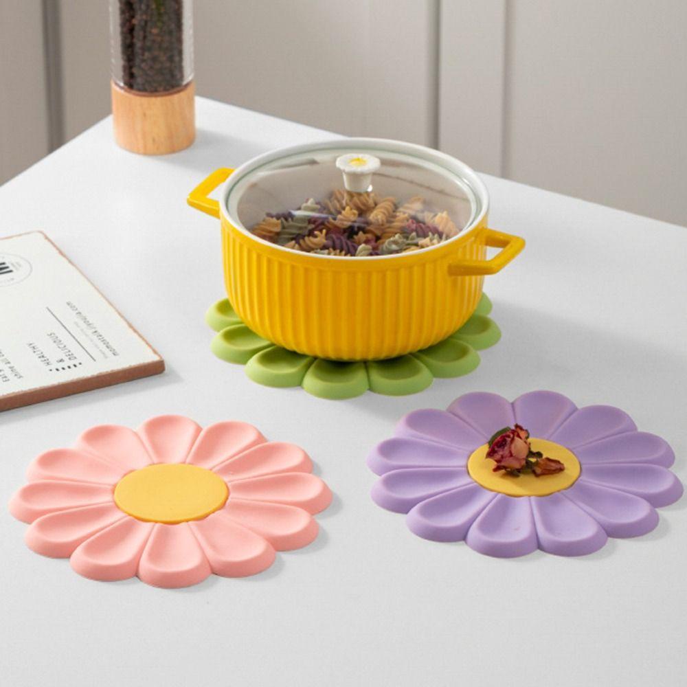 [Elegan] Tatakan Gelas Rumah Kreatif Tahan Panas Non-slip Silikon Anti Panas Cup Pad