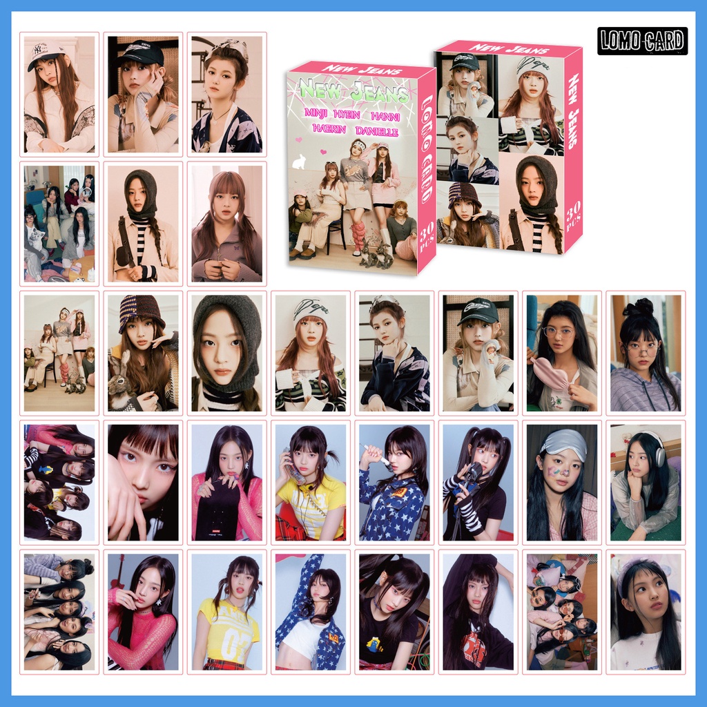 30pcs/box Kpop NewJeans Kartu Lomo2023Minji HANNI DANIELLE HAERIN HYEIN Album Baru Kartu Perempuan Untuk Fans Collection