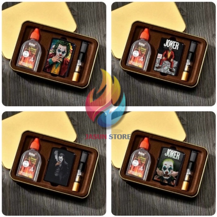 BISA COD! Korek Api Sumbu Set plus Minyak plus Pipa Rk Motif Joker