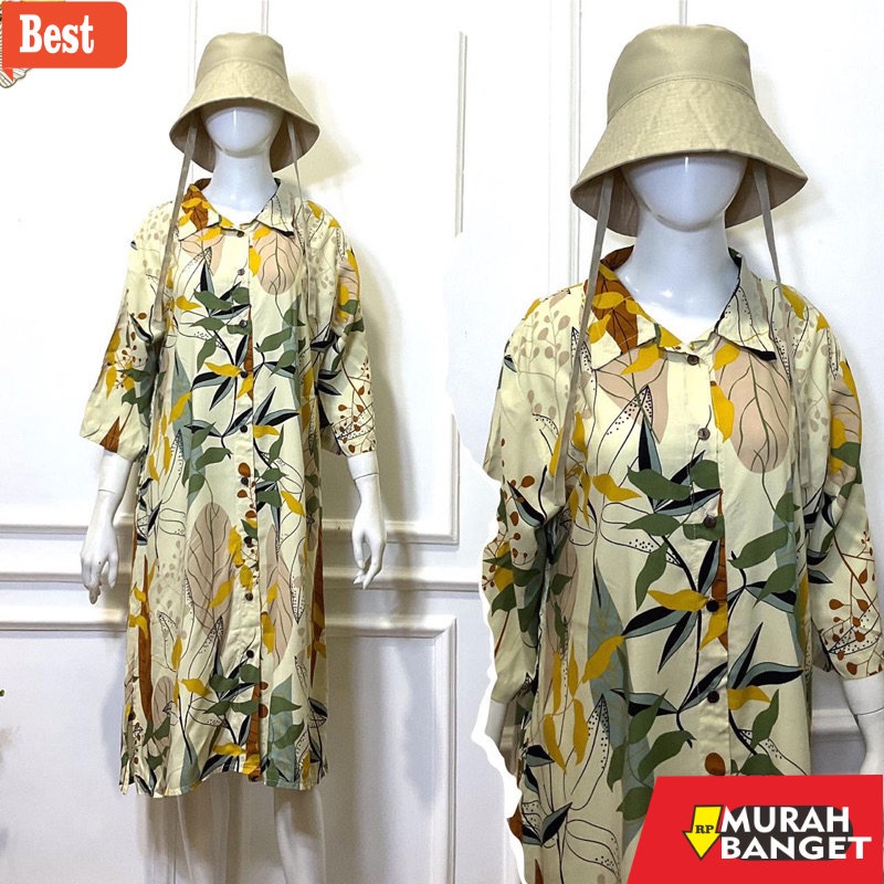Tunik jumbo terbaru untuk wanita- NAGITA DRESS/NAGITA KEMEJA LONG TUNIK FULL KANCING/MIDI DRESS/TUNI