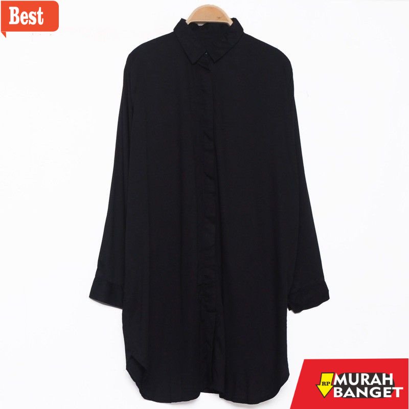 Tunik jumbo terbaru untuk wanita- Atasan Wanita Tunik Jumbo Rayon Polos Atasan Kemeja Wanita Muslima