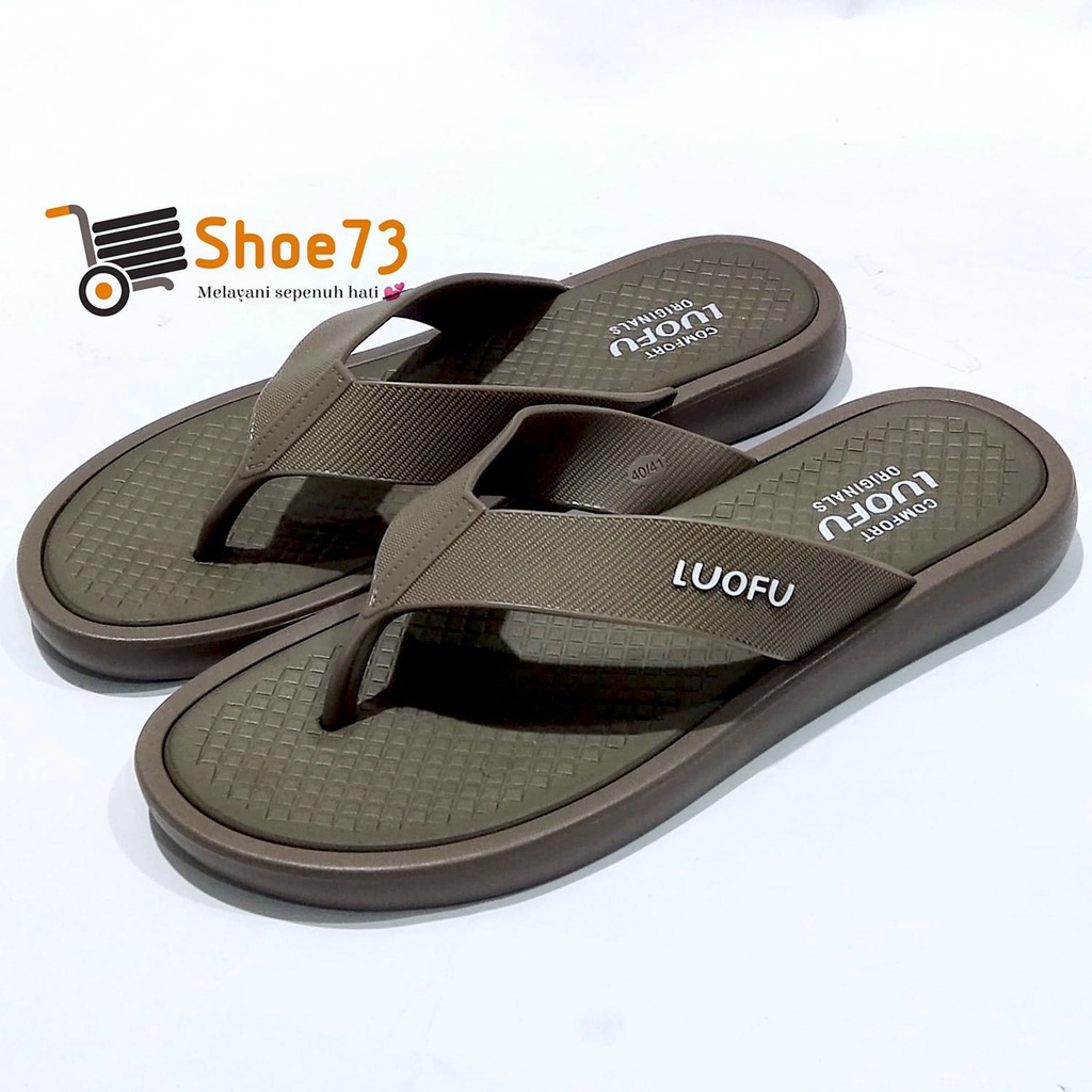 LUOFU F 2326 - E01PLS SIZE 40-44 ORIGINAL l Sandal jepit jelly pria l Sendal jepit cowok impor