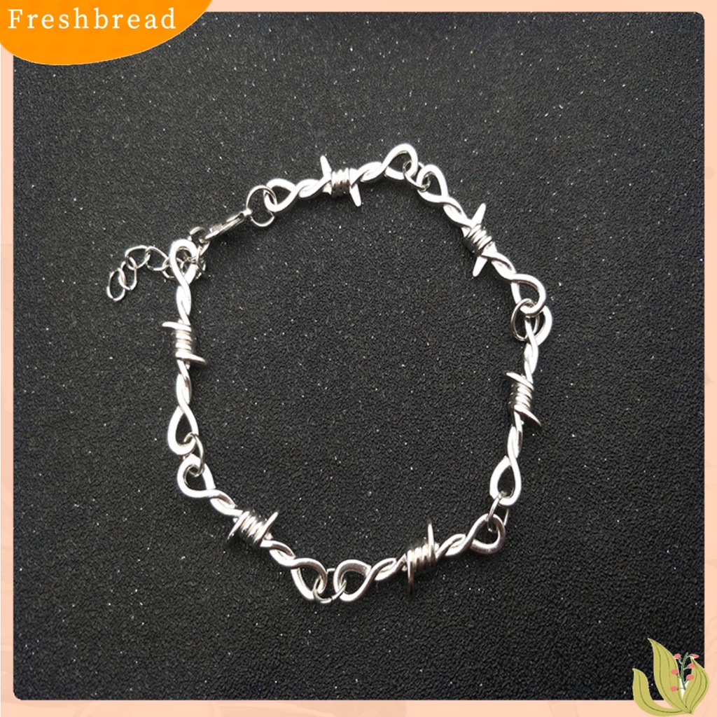 &lt; Freshbread &gt; Unisex Hip-hop Gothic Punk Gaya Kawat Duri Choker Gelang Bangle Perhiasan Hadiah