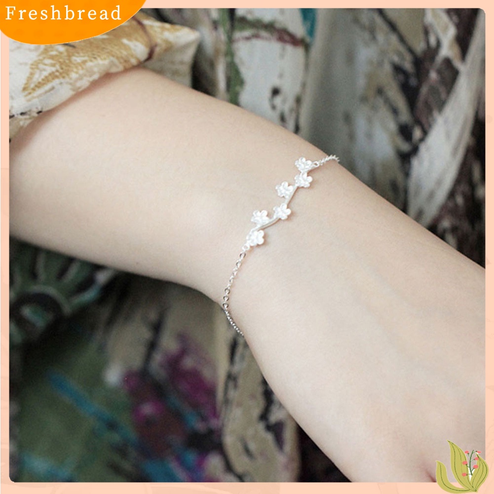 &lt; Freshbread &gt; Wanita Mode Plum Blossom Bunga Kabel Rantai Gelang Bangle Perhiasan Hadiah