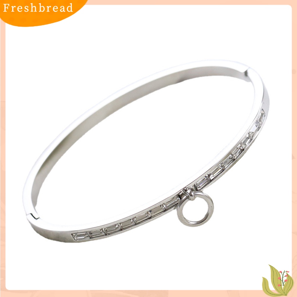 &lt; Freshbread &gt; Wanita Gelang Trendi Semua Pertandingan Anti Karat Minimalis Tahan Aus Pakaian Harian Memakai Warna Solid Baja Titanium Fashion Gelang Aksesori Pakaian