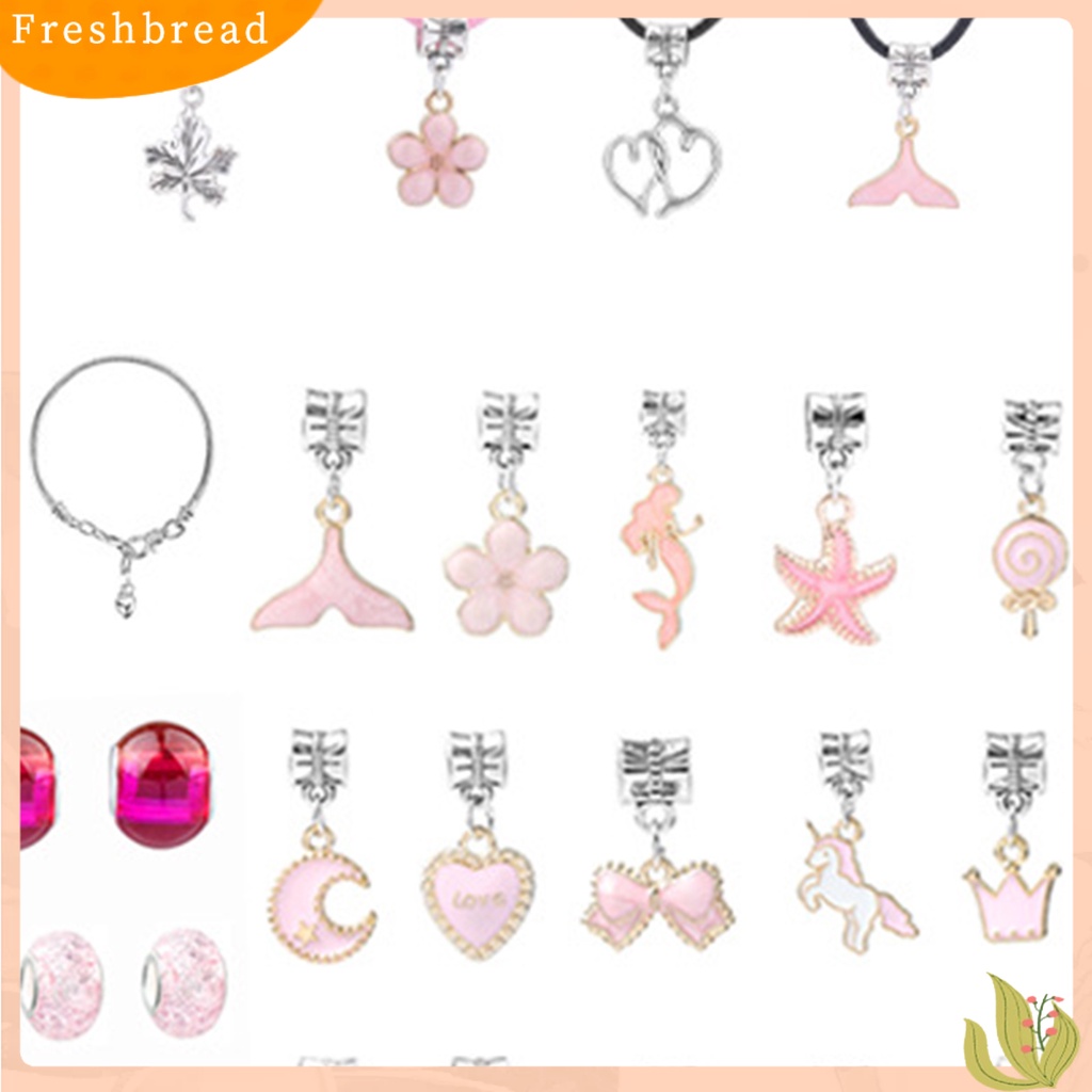 &lt; Freshbread &gt; 1kotak Gelang Manik-Manik Bersinar Good-looking Indah Indah Hadiah Halus Paduan Anak Gelang Handmade DIY Set Manik-Manik Lubang Besar Untuk Perempuan