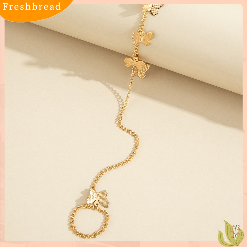 &lt; Freshbread &gt; Women Bracelet Bentuk Kupu-Kupu Stainless Individu Warna Solid Women Finger Ring Aksesori Perempuan