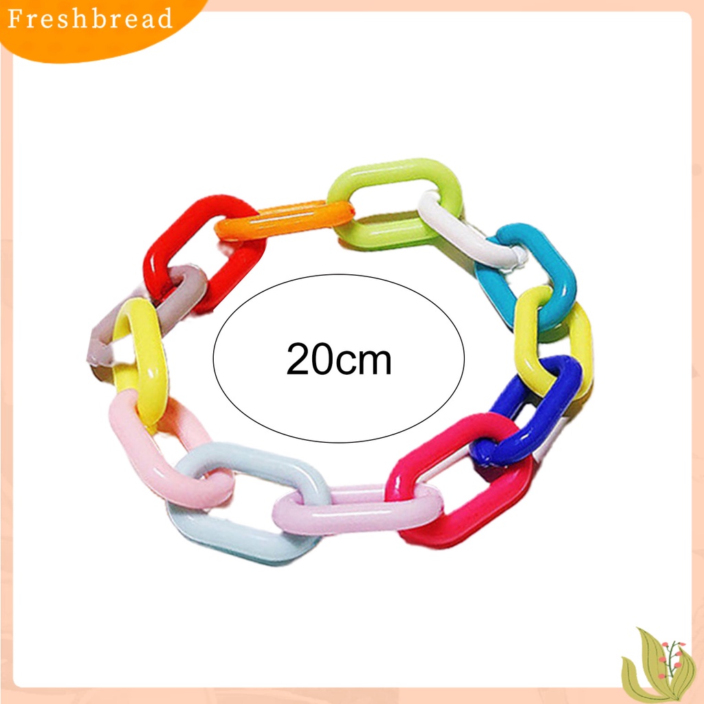 &lt; Freshbread &gt; Gelang Gadis Warna Pelangi Resin Manset Link Resin Tangan Rantai Perhiasan Fashion