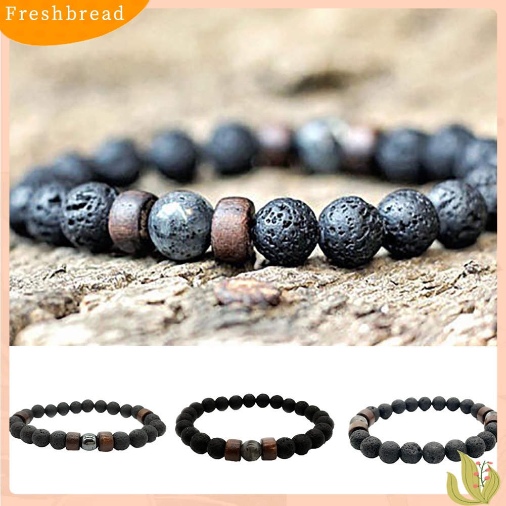 &lt; Freshbread &gt; Fashion Wanita Pria Batu Manik-Manik Strand Gelang Bangle Perhiasan Wrist Decor