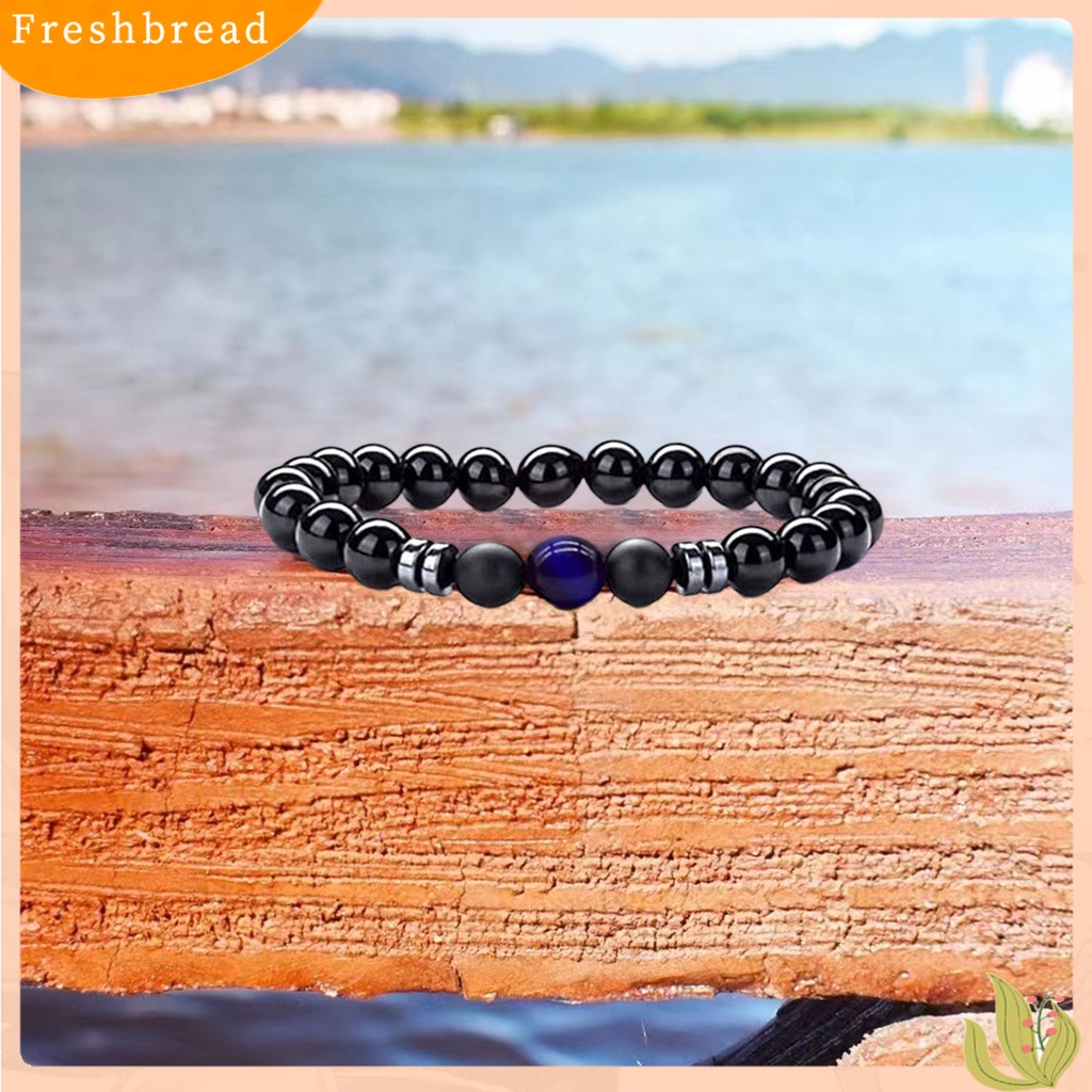 &lt; Freshbread &gt; Gelang Tali Elastis ic Perlindungan Kesehatan Batu Alam Fashion Pria Wanita Tiger Eye Beads Bracelet Untuk Pakaian Sehari-Hari