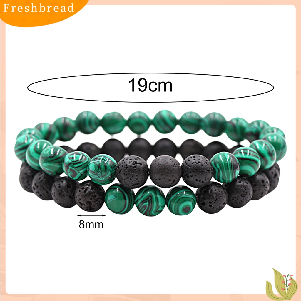 &lt; Freshbread &gt; 2Pcs Gelang Yoga Trendi Menawan Tali Elastis Pasangan Jarak Hitam Putih Gelang Untuk Kekasih