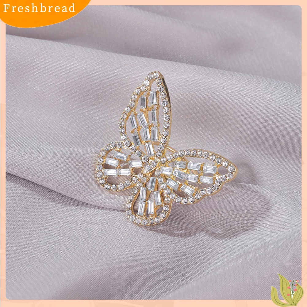 &lt; Freshbread &gt; Mewah Wanita Cubic Zirconia Berongga Kupu-Kupu Pembukaan Jari Cincin Perhiasan Hadiah