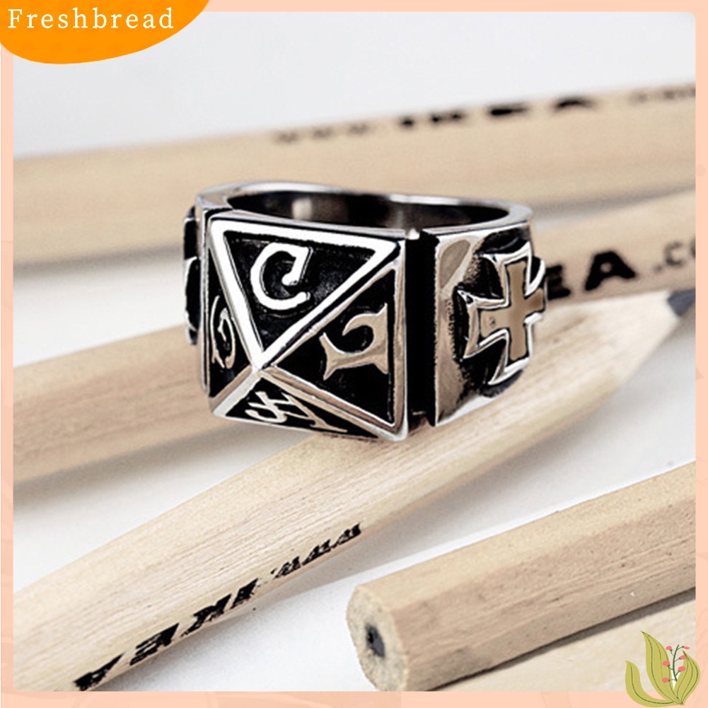 &lt; Freshbread &gt; Punk Titanium Steel Jari Cincin Pria Perhiasan Hadiah Xmas Pesta Cocktail Fashion