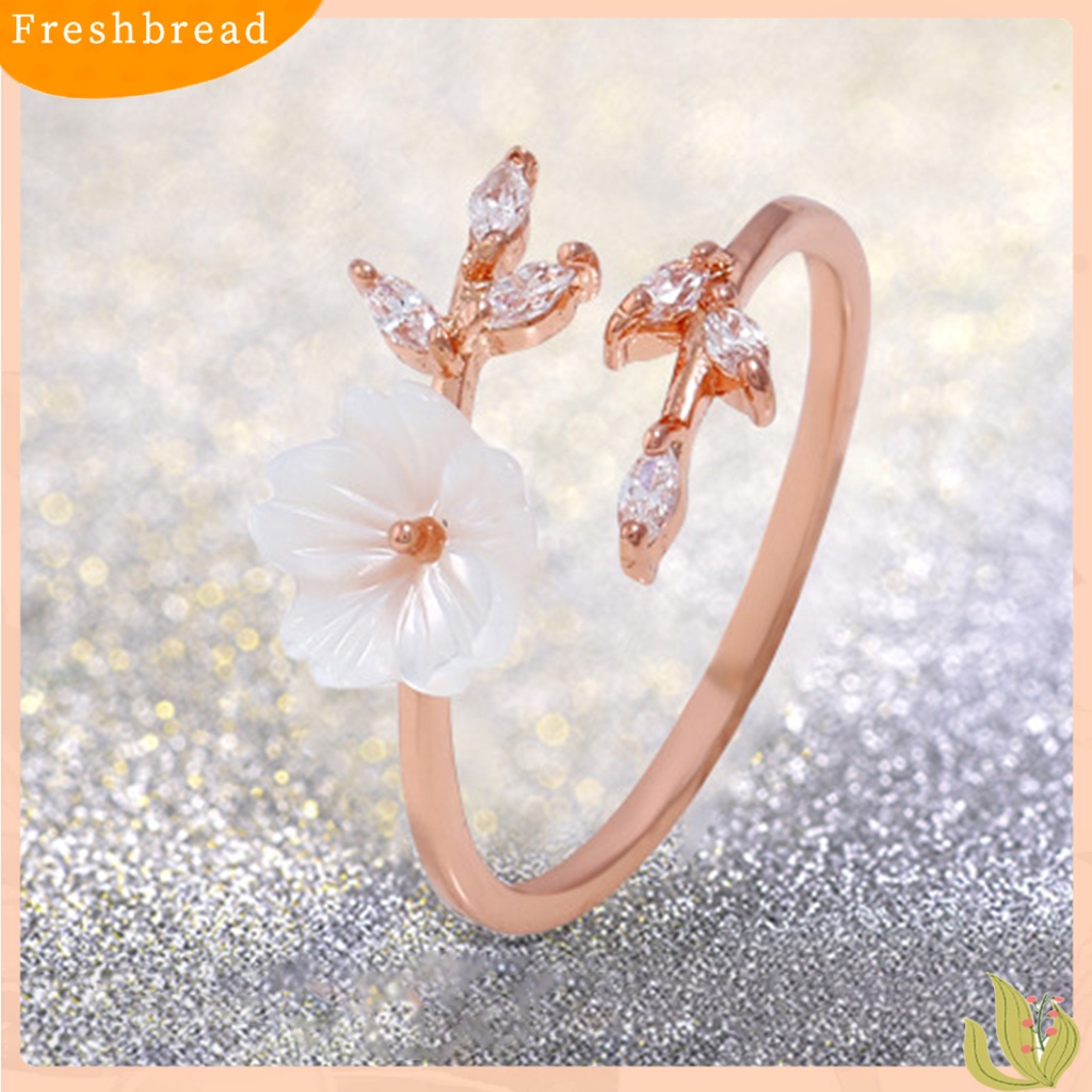 &lt; Freshbread &gt; Cincin Jari Cabang Pohon Bunga Rhinestones Perhiasan Ringan Terang Kilau Ring Untuk Tunangan