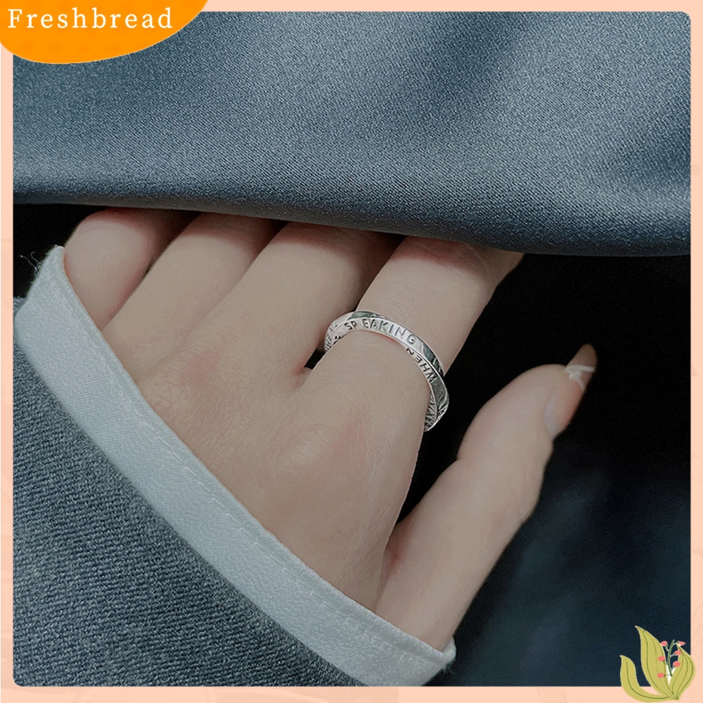 &lt; Freshbread &gt; 1Pc Cincin Huruf Inggris Simple Indah Sehari Hari Memakai Tembaga Memutar Tidak Teratur Wanita Ring Untuk Perjamuan