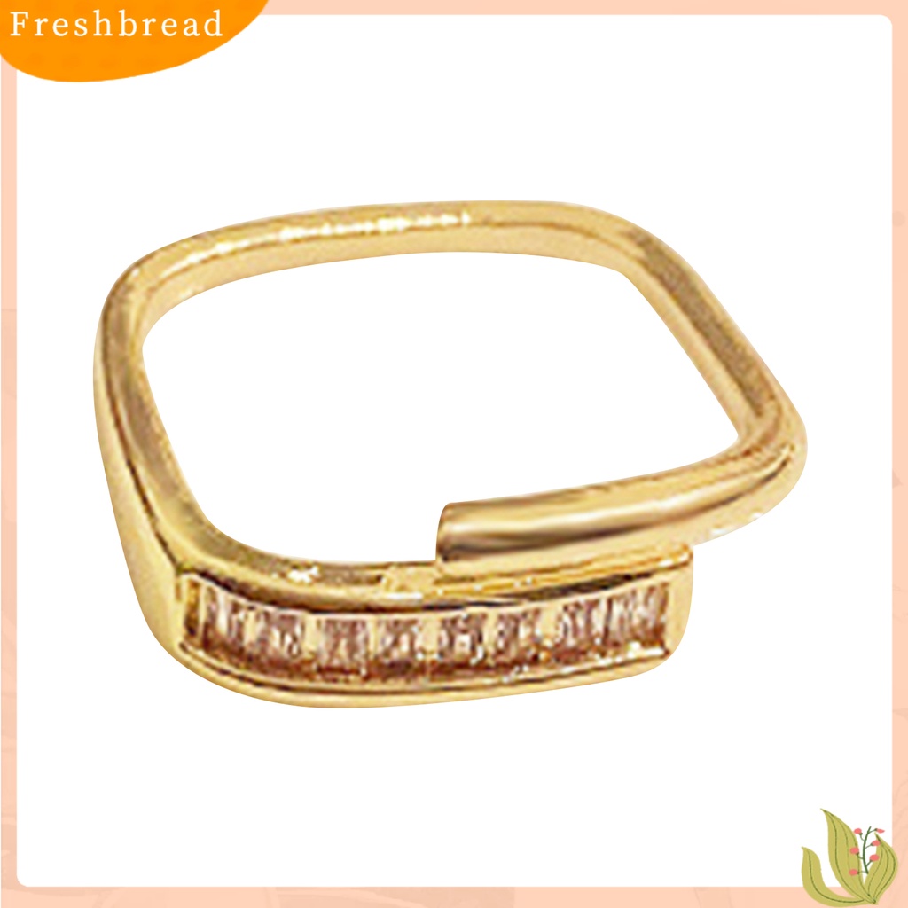 &lt; Freshbread &gt; Cincin Jari Double Layer Geometris Mengkilap Pembukaan Yang Dapat Disesuaikan Gaya Korea Tembaga Wanita Silver Finger Ring Pakaian Sehari-Hari