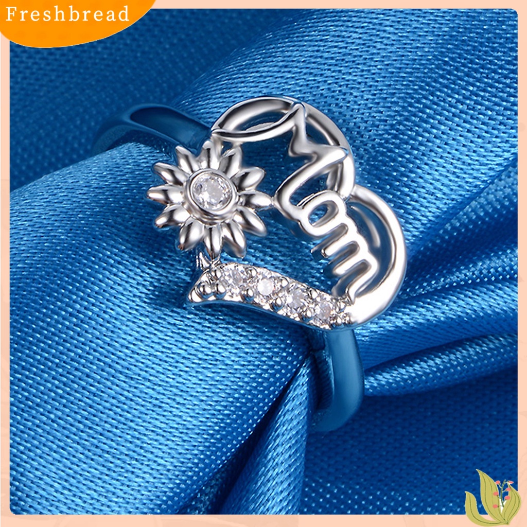 &lt; Freshbread &gt; Cincin Jari Berlian Imitasi Bentuk Hati Perhiasan Good-looking Women Ring Untuk Ibu