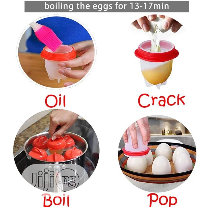 [FS] 1pcs Silikon Egg Boil Cetakan Telur Rebus Telor Tempat