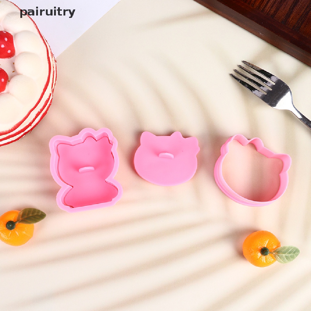 Prt KT Bentuk Kucing DIY Sandwich Mold Cutter Little Kitty Cat Shape Sandwich Mold Bread Cake Mold Maker Alat Dessert Sarapan Dapur Rumah PRT