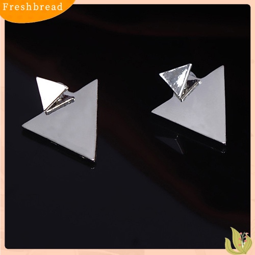 &lt; Freshbread &gt; Segitiga Asimetris Wanita Golden Silver Alloy Ear Studs Earrings Perhiasan Pesta