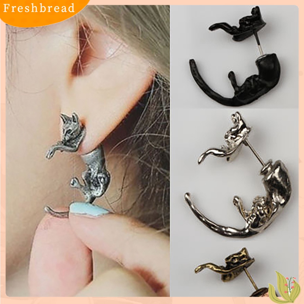 &lt; Freshbread &gt; 1pc Ear Stud Desain Bentuk Rubah Hias Alloy Anting Tusuk Wanita Untuk Pesta Ulang Tahun