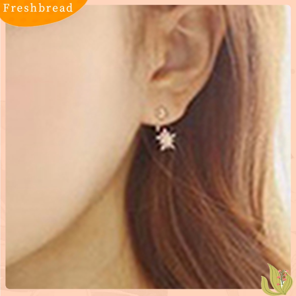 &lt; Freshbread &gt; Anting Menjuntai Kristal Berlian Imitasi Snowflake Fashion Elegan Untuk Pakaian Sehari-Hari Wanita