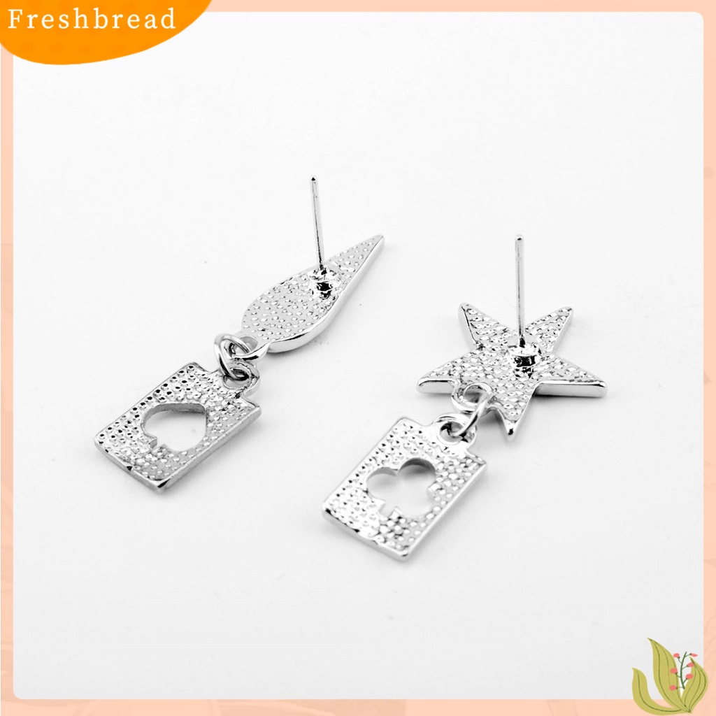 &lt; Freshbread &gt; Hunter Anime Cosplay Poker Joker Ear Stud Earring Untuk Aksesoris Perhiasan Hisoka