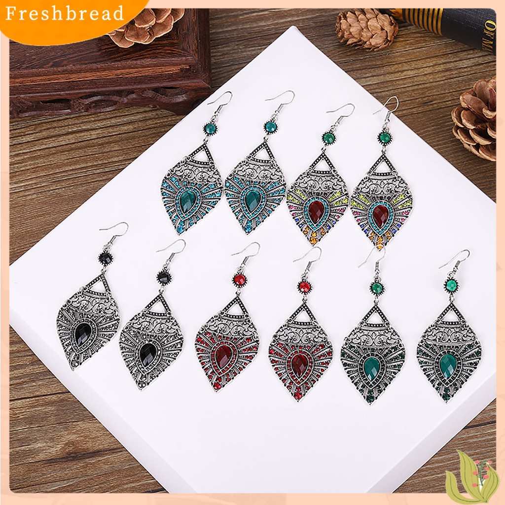 &lt; Freshbread &gt; 1pasang Drop Earrings Gaya Etnik Fashion Perhiasan Alloy Berlubang-out Tetesan Air Wanita Earrings Untuk Tanggal