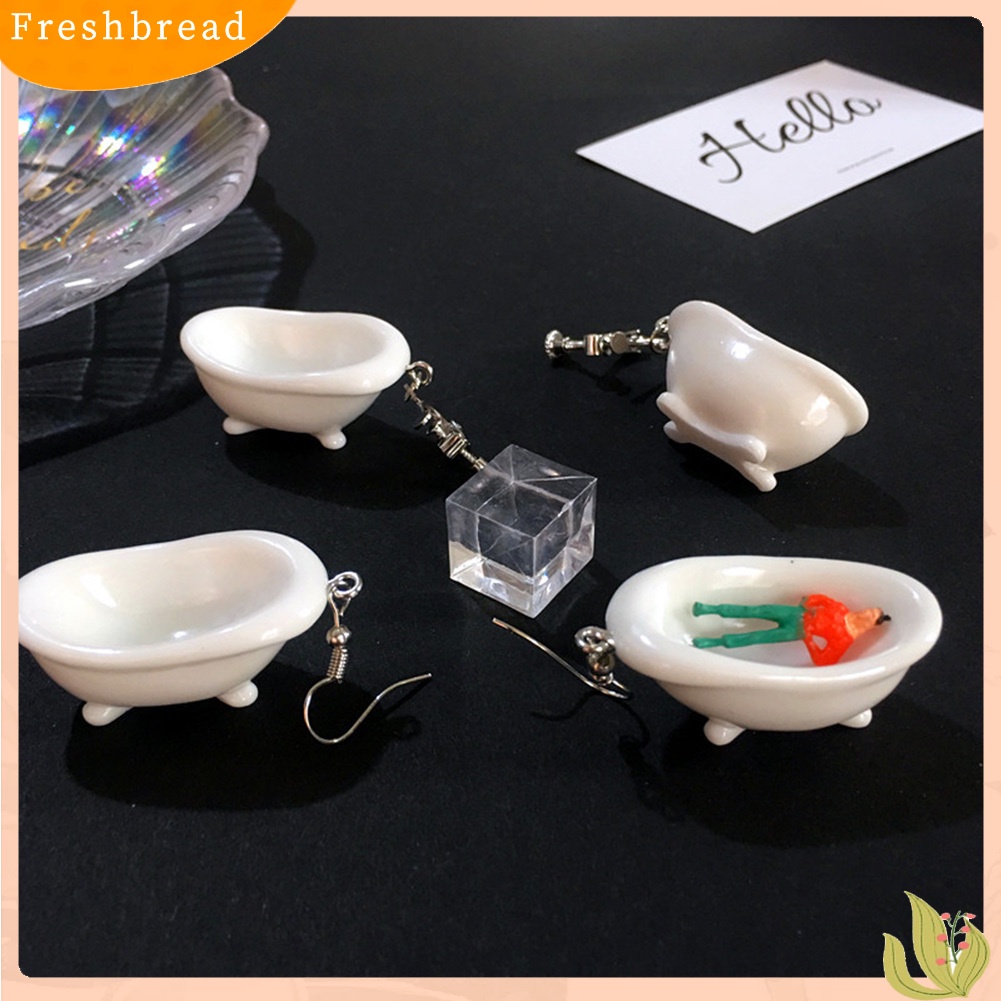 &lt; Freshbread &gt; Lucu Wanita Bathtub Closestool Dispenser Air Menjuntai Kait Anting Perhiasan Hadiah