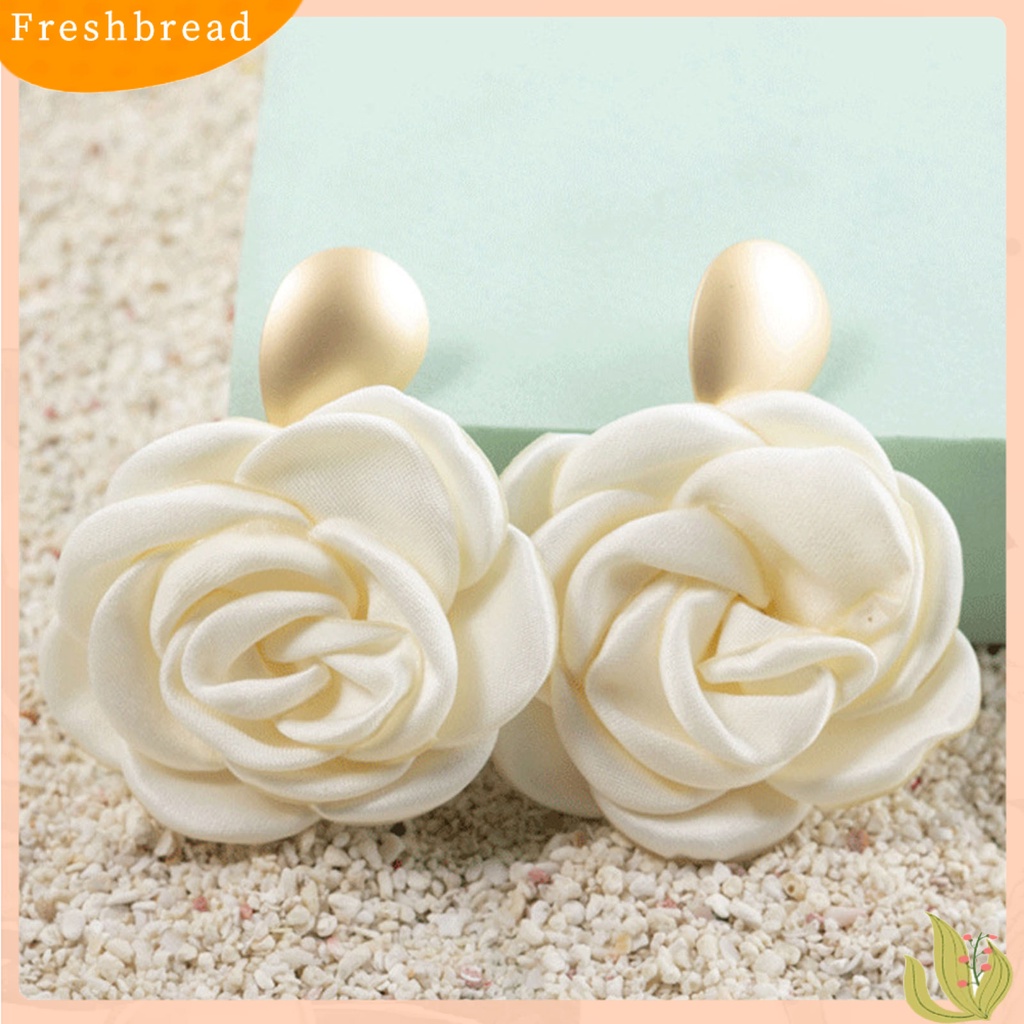 &lt; Freshbread &gt; 1pasang Anting Wanita Desain Baik Hadiah Sempurna Perhiasan Aksesoris Retro Bunga Mawar Stud Earrings Untuk Pacaran