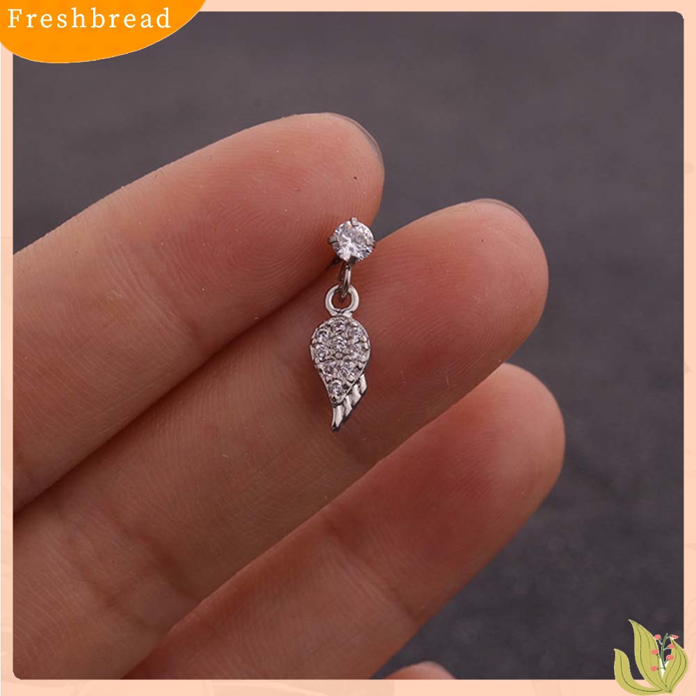 &lt; Freshbread &gt; 1Pc Wanita Berlian Imitasi Bunga Menjuntai Stud Anting Tindik Tulang Rawan Helix Perhiasan