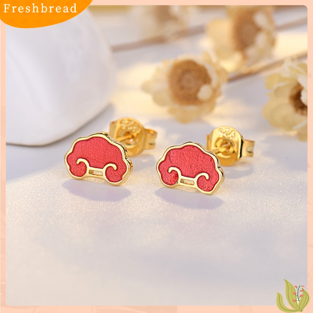 &lt; Freshbread &gt; 1pasang Stud Earrings Indah Busur-Simpul Berlian Imitasi Telinga Dekorasi Tembaga Tindik Studs Wanita Pria Perhiasan Hadiah Ulang Tahun