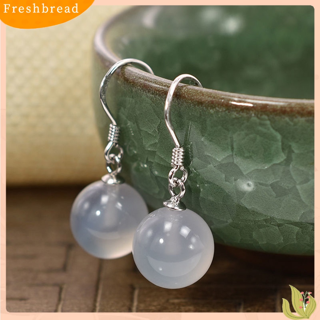 &lt; Freshbread &gt; 1pasang Menjuntai Anting-Anting Bebas Alergi Tidak Luntur Gloss Tinggi Poles Liontin Dekorasi Geometris Faux Kristal Manik Hook Drop Earrings Fashion Perhiasan