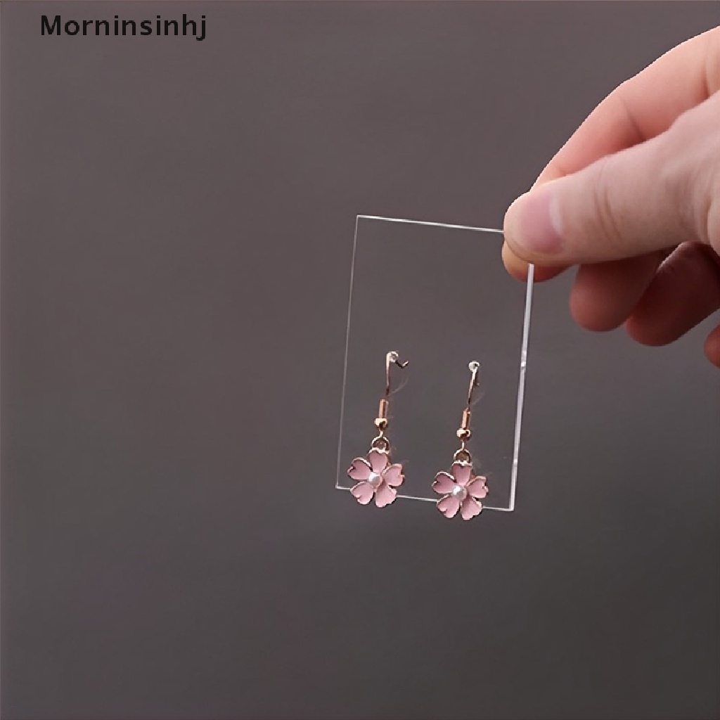 Mornin 10pcs Akrilik Transparan Papan Display Perhiasan Anting Penyimpanan Berdiri DIY Perhiasan Aksesoris id