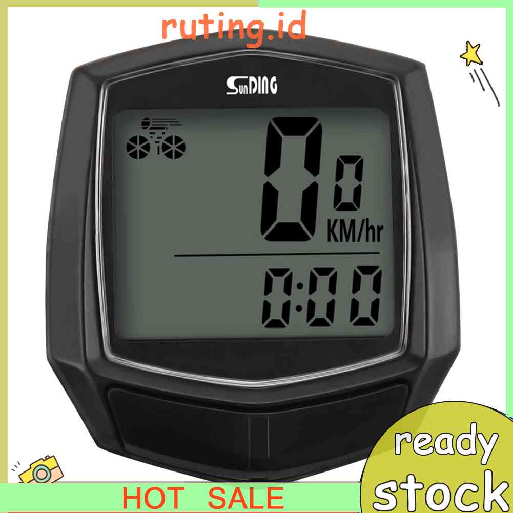 Sepeda Komputer Kabel Waterproof LCD Computer Speedometer Odometer Stopwatch