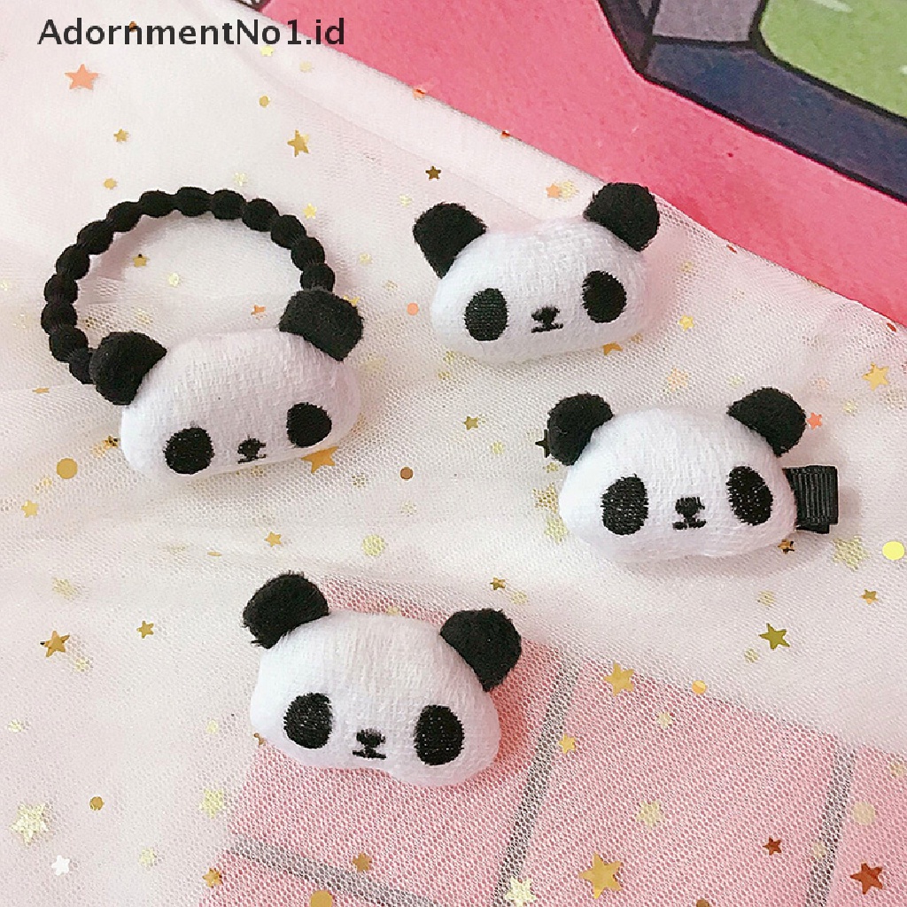 [AdornmentNo1] Jepit Rambut Panda Lucu Kartun Mewah Elastis Hair Ring Untuk Wanita Gadis Hiasan Kepala [ID]