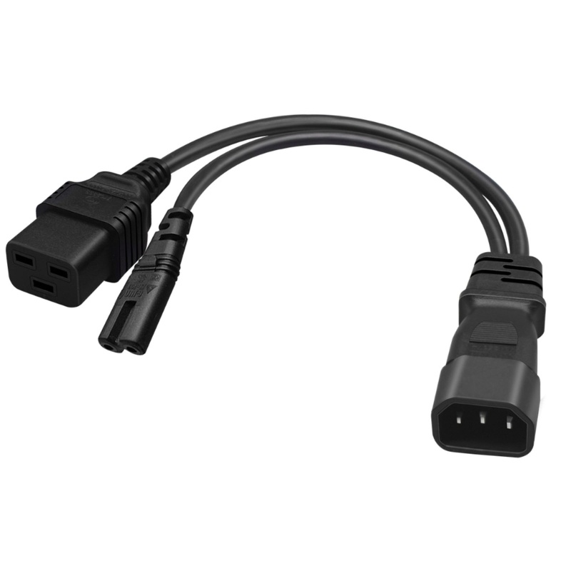 Zzz 1PC Single C14 to C7+C19 Short Power Y Type Splitter Adapter Kabel Kabel 32cm