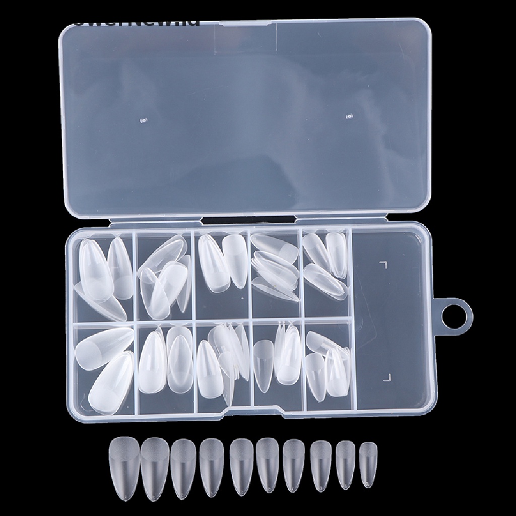 Power 100Pcs Full Cover Frosted Dan No Trace Kuku Palsu Kuku Buatan Art Tips Tools ID